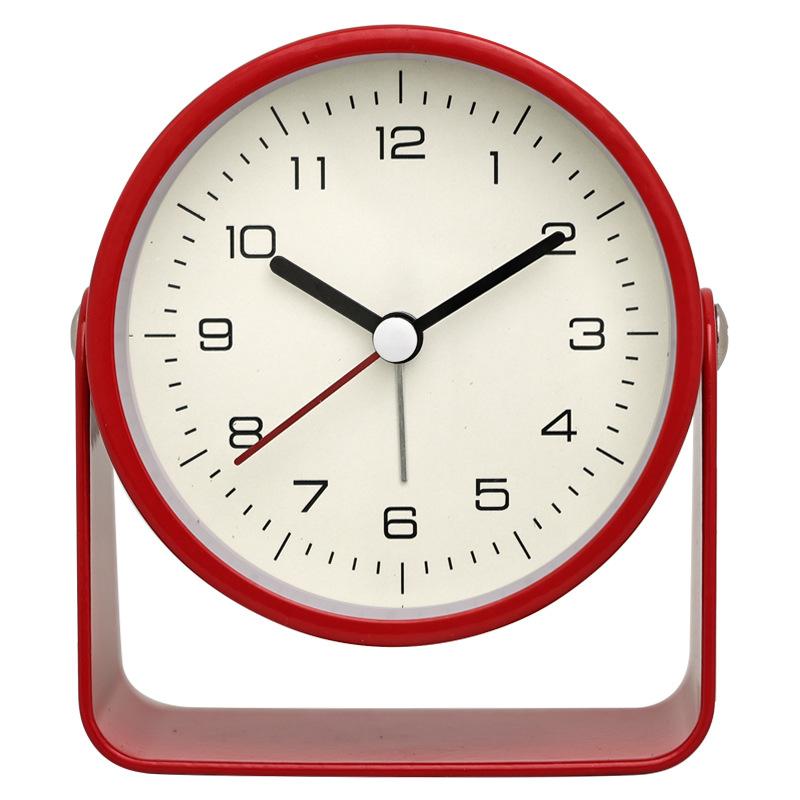 3.5 Inch Analogue Alarm Clock Silent Non-Ticking Bedside Clock Adjustable Angle Desk Clock with Light