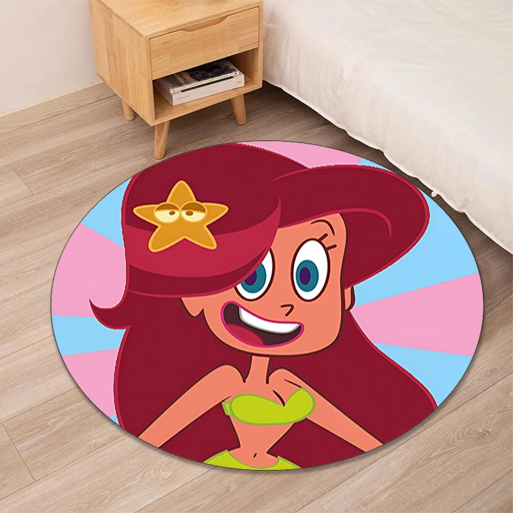 Zig & Sharko Printed Round Rug Carpet Chair Rug Area Rug Entryway Doormats,for Office Chair Living Room Bedroom Kitchen Room.