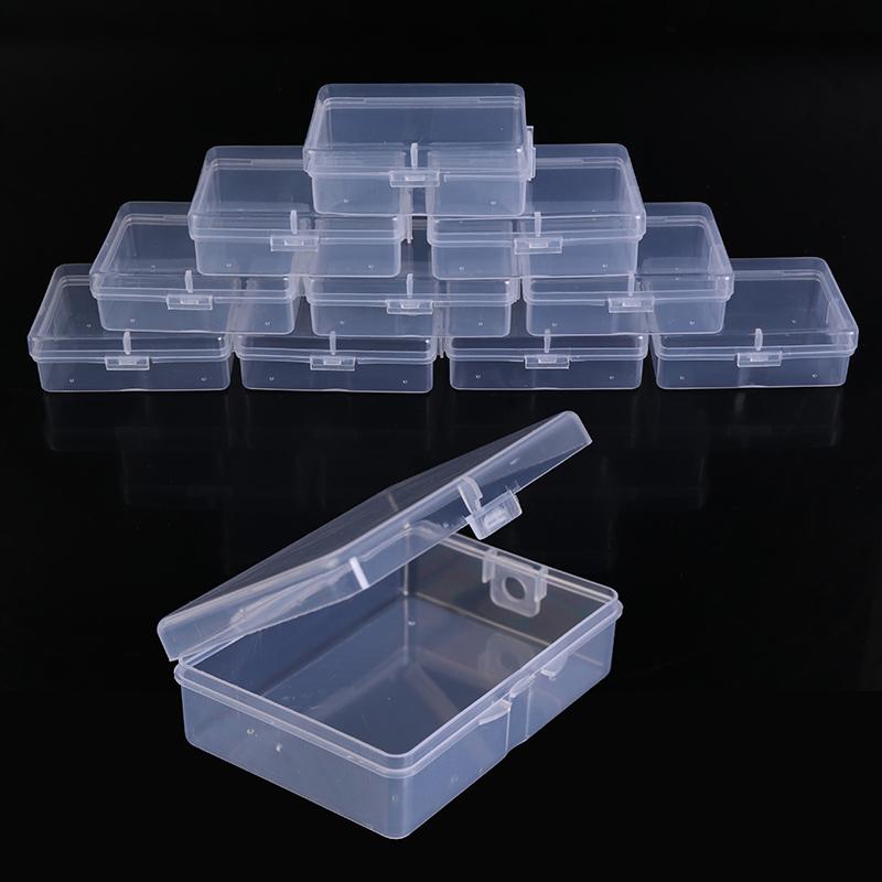 10 шт. прозрачная коробка для хранения прямоугольная пластиковая шкатулка для бисерных украшений контейнер