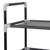 VidaXL Shoe Rack with 4 Shelves Metal and Non-woven Fabric Black