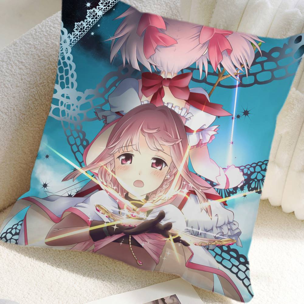 Puella Magi Madoka Magica Аниме Наволочка Квадратная Подушка Спальня Диван Досуг Комфортная Подушка Автомобиль Дом Украшение