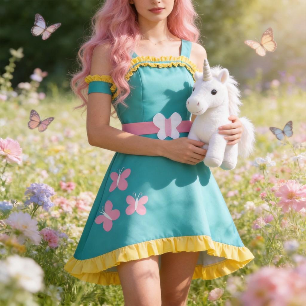 Костюм для косплея My Little Pony Флаттершай из шерсти с униформой для аниме-сцены