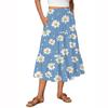 Women's Flowy Flared Ruffle Hem A Line Maxi Skirts Elastic Waist Elegant Tiered Layer Boho Long Skirts
