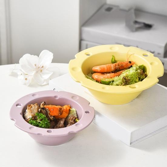 Cheese Shape Ceramic Bowl Food Grade Large Capacity Heat Resistant Multi-functional Rice Meal Salad Soup Porridge Snack Dessert Serving Bowl