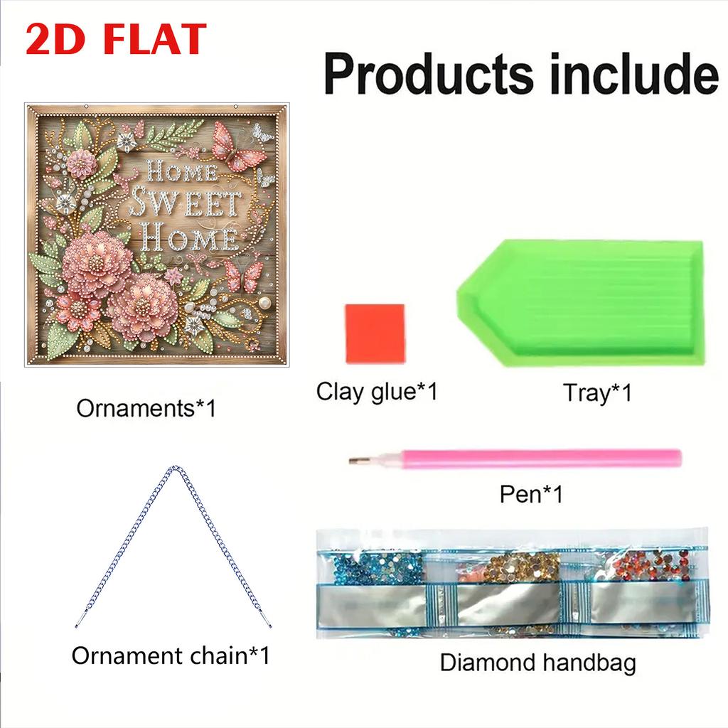 Цветок 2D Плоский DIY Алмазная Живопись Подвеска Акриловый Хрустальный Стразы Арт Подвески для Взрослых Подарок Декор Стены Дома или Окна