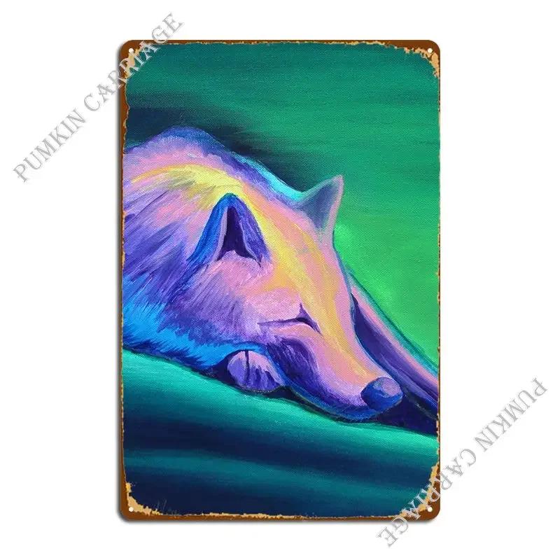 Sleeping Wolf Metal Signs Funny Create Wall Decor Printed Home Tin Sign Poster