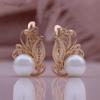 Модные женские серьги пламени типа розового золота, искусственный жемчуг, серьги-капли, вечерние, свадебные серьги
