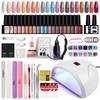 PHOENIXY Nail Gel Kit 20 Colors Nail Polish With UV Gel Nail Drill Machine Kit With 36W Nail Lamp Nail Art Extension Gel Varnish Accessories Set