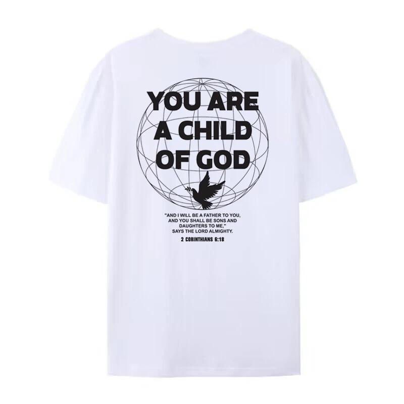 Футболка с принтом на спине Harajuku Streetwear Библейский стих Женская модная футболка с графикой Иисус Вера Унисекс Христианская одежда Религиозный подарок