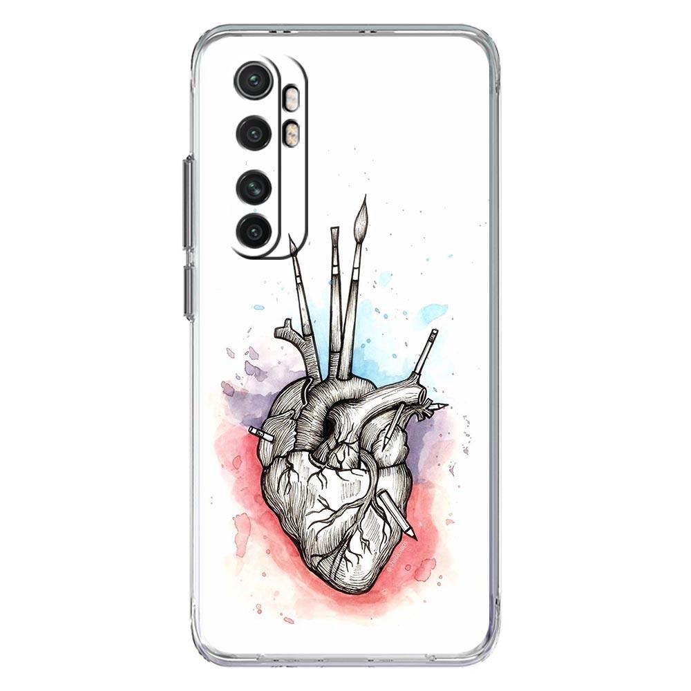 Модель сердечно-сосудистой системы Сердце Чехол для телефона Для Xiaomi Mi Poco X6 X5 NFC X3 F6 F5 Pro F4 F3 15 14T 14 13T 12T 12 13 Lite 11 Обложка