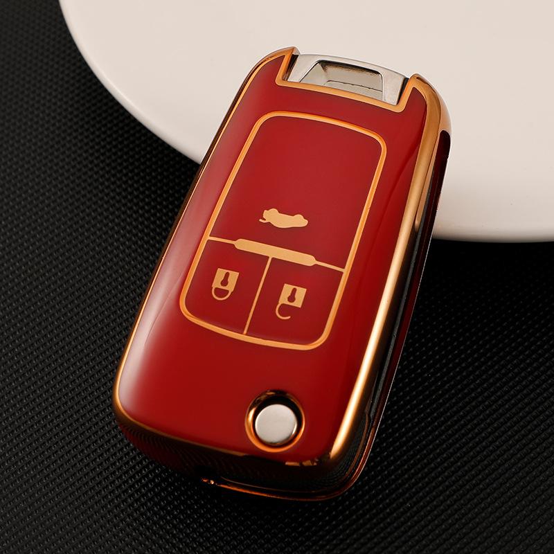 New TPU Flip Car Key Fob Case Cover for Chevrolet Cruze Impala Camaro Garna Equinox Volt Yakista AVEO Impala GMC Terrain Keychain