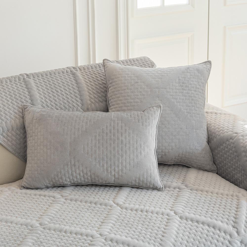 Зимняя хрустальная бархатная диванная подушка, новая легкая французская кремовая подушка в стиле тканевая кожаная диванная подушка