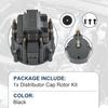 HEI Distributor Cap and Rotor Replacement For K549 SBC 283 305 307 327 350 400 BBC 454 396 427 Black Male Large Distributor Cap Rotor Kit