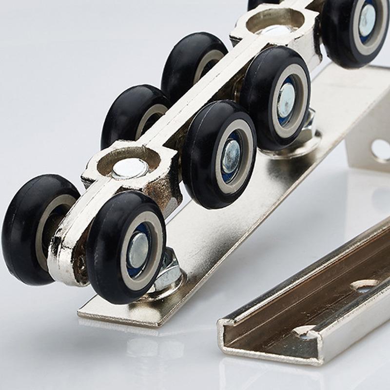 Hardware Slide Doors Pulley, Sliding Doors Hanging Rail Wheel, Small Size, 1 Sets ,for One Door 30 * 30 Hanging Rail