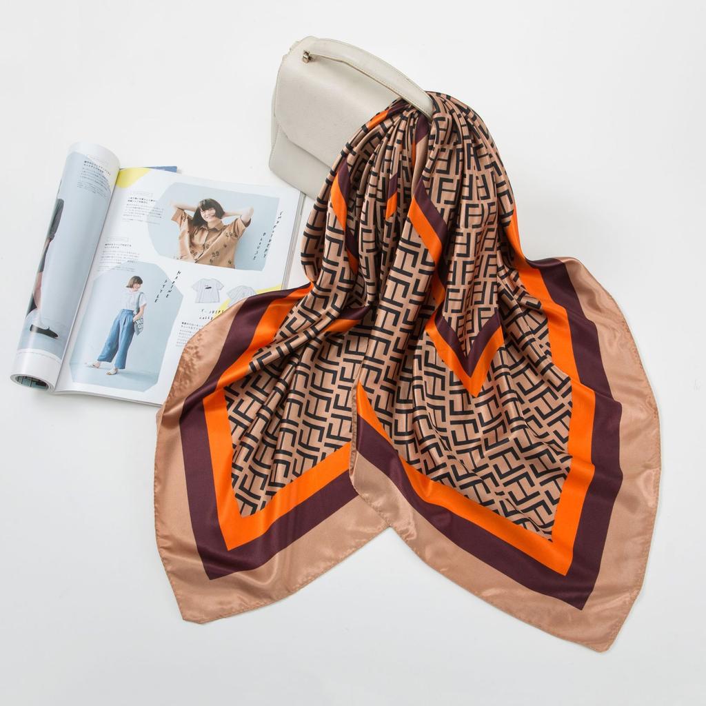 Большой квадратный шарф из искусственного шелка 90 см. Шелковый шарф женский. Новинка 2024 года. Весенние и осенние модели зарубежной модной рубашки. Большой квадратный шарф. Материнский шарф.
