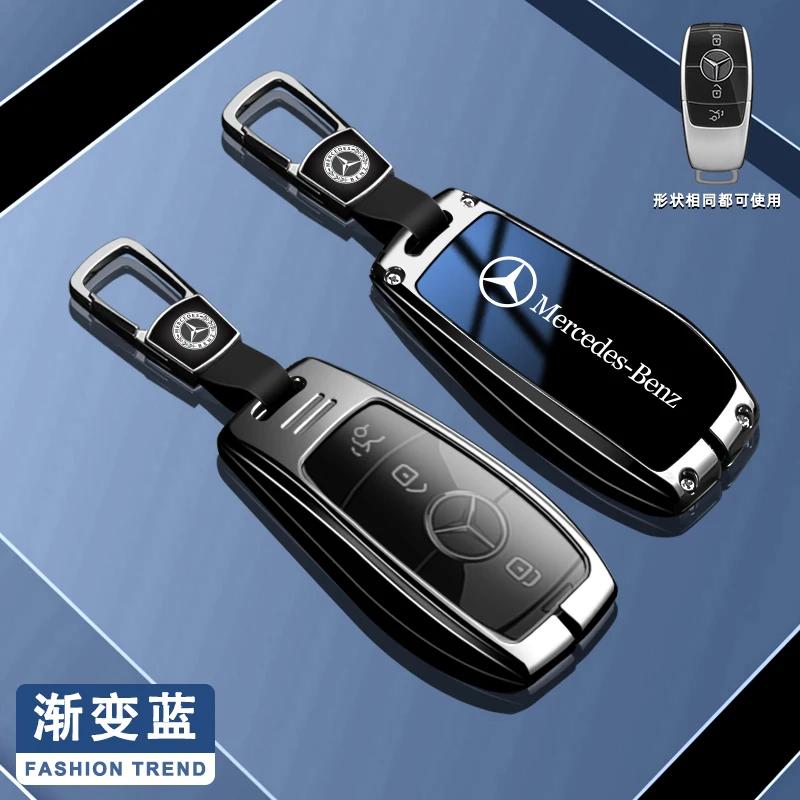 4 Buttons Key Fob Zinc Alloy Cover Case Fit for 2019 2020 Mercedes-Benz A220 E63S AMG E-Class GLE 350 4MATIC E300 E400 E43 W213 MOH0