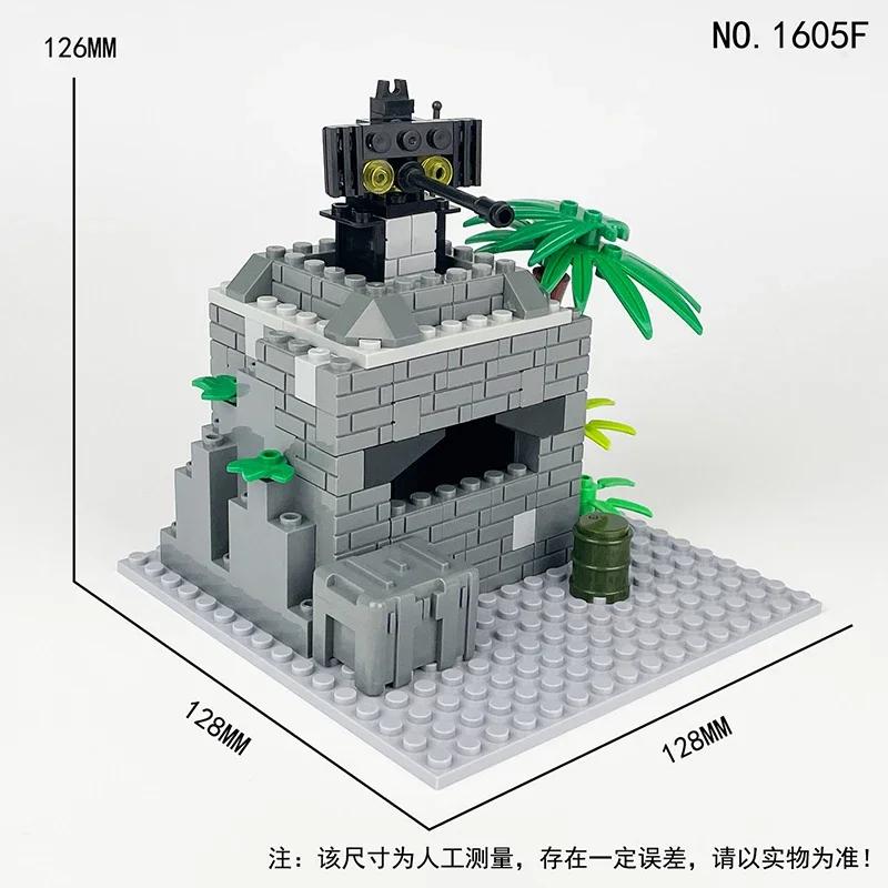 Construction DIY Scene Accessories Military Moc Series Small Military Fortresses Building Blocks Bricks Toys Gifts