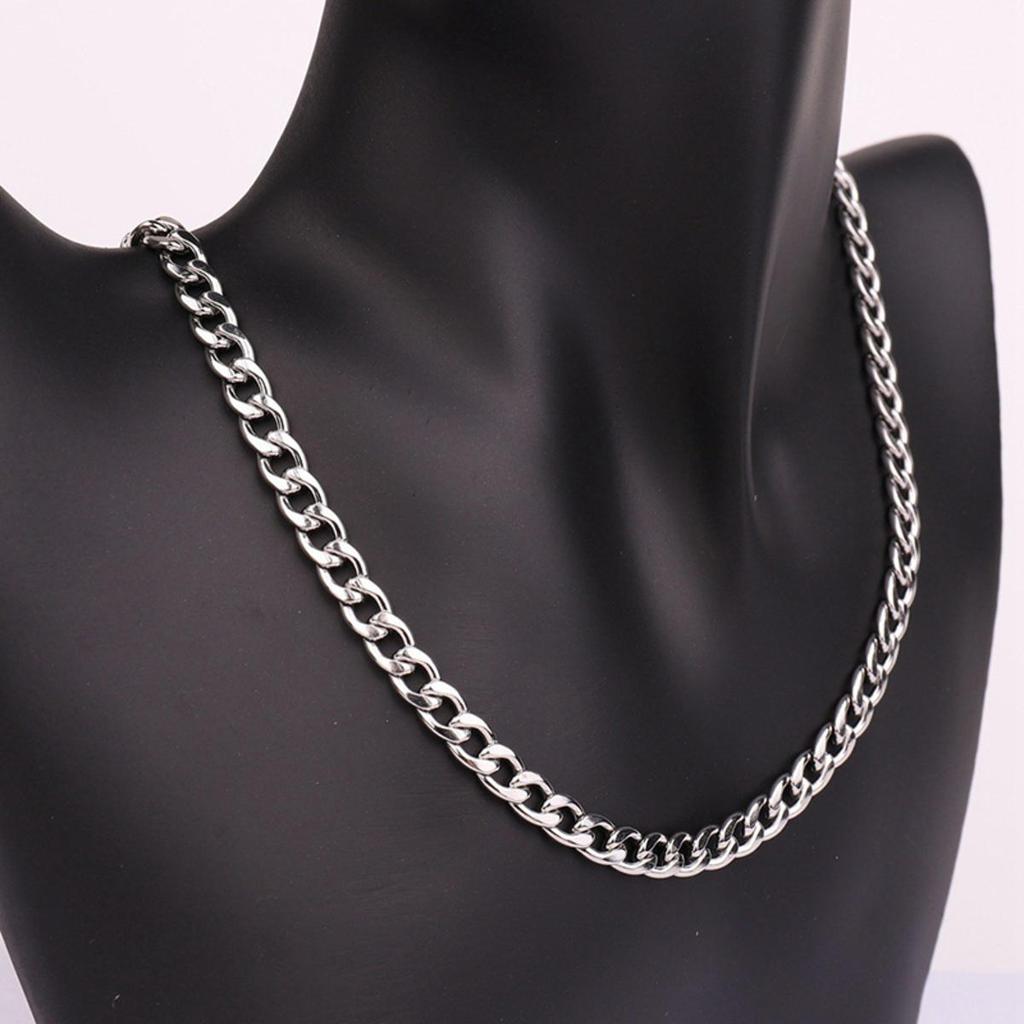 1 Set Titanium Steel Cuban Link Chain Men's Polished Stainless Steel Jewelry, Hip-Hop Party Style Necklace And Bracelet No Pendant Design