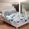 Cartoon Marine Animal Pattern Bed Hat Four-Piece Bedding Set Bedroom Dormitory Bedding Decoration