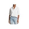 Polo Ss24 Solid Color Logo Embroidered Single-Breasted Loose Long Sleeve Shirt Women Shirts White WMPOSHTNDO20657-100