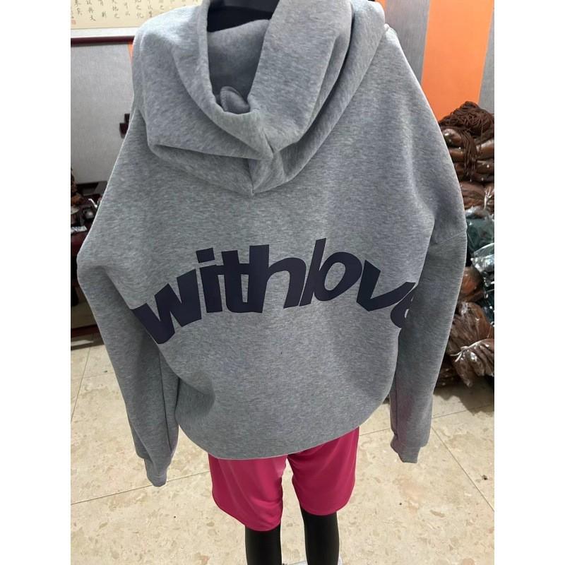 Womens Oversized Hooded Sweatshirt With Bold Letter Print Streetwear Long Sleeve Pullover Loose Fit Retro Style