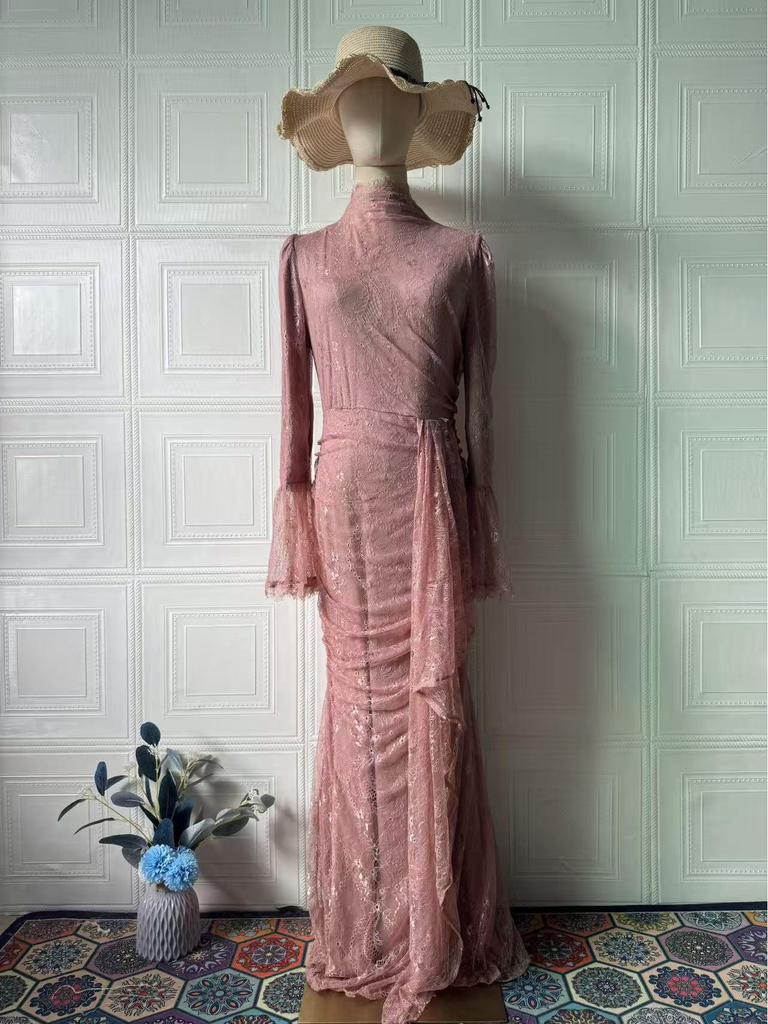 Элегантное вечернее платье с длинным рукавом для женщин, весна 2025