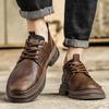 FashionHandmade Leather Men Casual Shoes Luxury Men Oxfords Shoes British Style Lace-Up Coiffeur Shoes All-match Men Business Footwear