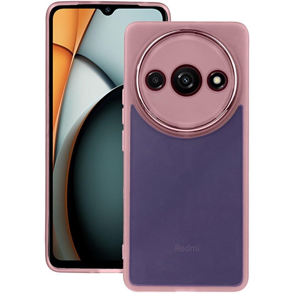Silicone case for Xiaomi Redmi A3, with camera protection, transparent/pink