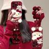 Новогодний клетчатый чехол-кошелек KT Cat для iPhone 16 Pro Apple 14 с полным покрытием Apple 13 Pro Max