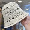 Летняя новая ажурная ретро шляпа женская корейская версия шляпа-ведро темпераментная солнцезащитная шляпа, омолаживающая модная однотонная шляпа-ведро