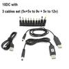 USB повышающая линия постоянного тока от 5 В до 9 В, 8,4 В, 12 В, 12,6 В, повышающий модуль, 10 разъемов постоянного тока, штекер преобразователя, адаптер, кабель для зарядки