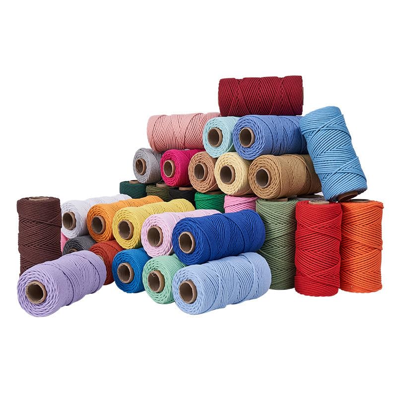 Веревка для макраме ILLIDAN, хлопковая веревка 2 мм×100 м, натуральная хлопковая нить для макраме, хлопковая нить, толстая пряжа, своими руками, мягкая толстая натуральная хлопковая веревка ручной работы