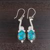 Real Blue Copper Turquoise Gemstone 925 Sterling Silver Lovely Jewelry Earrings EE-37-35