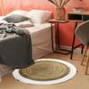 FUNNY JUTE - Living Room or Bedroom Rug In Round Natural Jute Diameter 90 Cm - White Edge