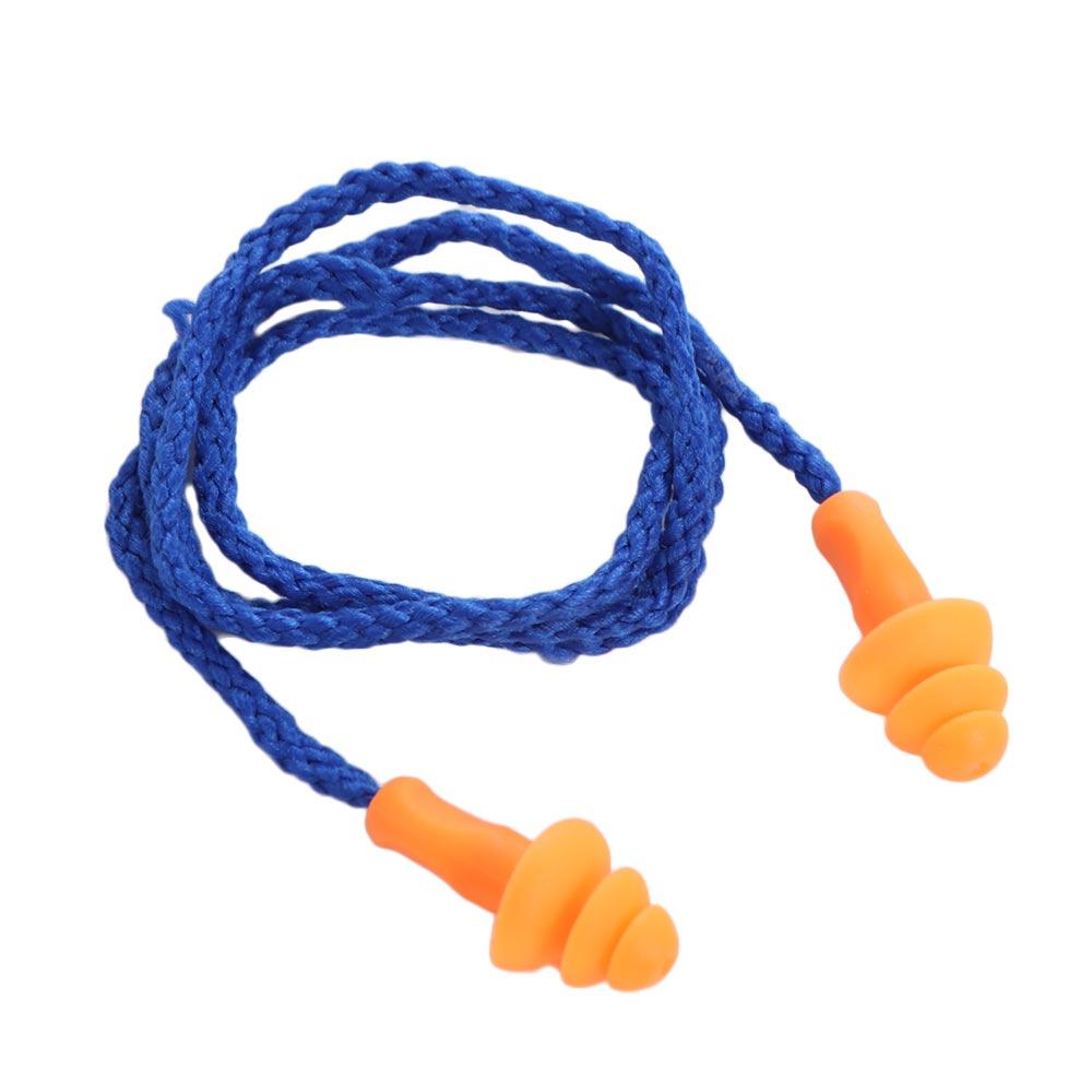 10PCS Tapered Insulation Earplug Corded Ear Plugs Silicone Noise Earplug for Abatement Noise