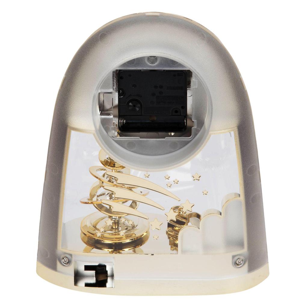 Rhythm Cont Mantel Clock Arched Top/Sprial Pendulum Gilt