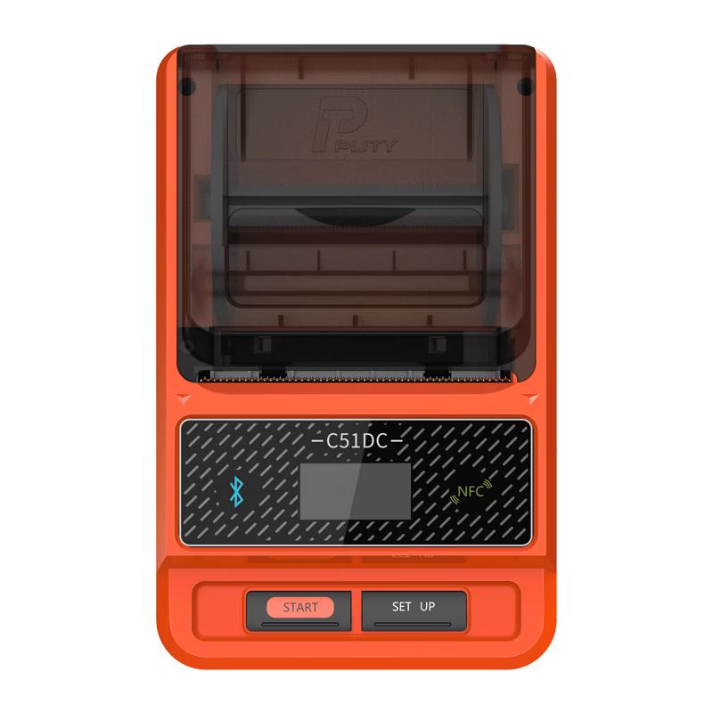 PUTY C51DC Портативный Bluetooth-принтер этикеток с кабелем, штекер CN (адаптер в комплекте)