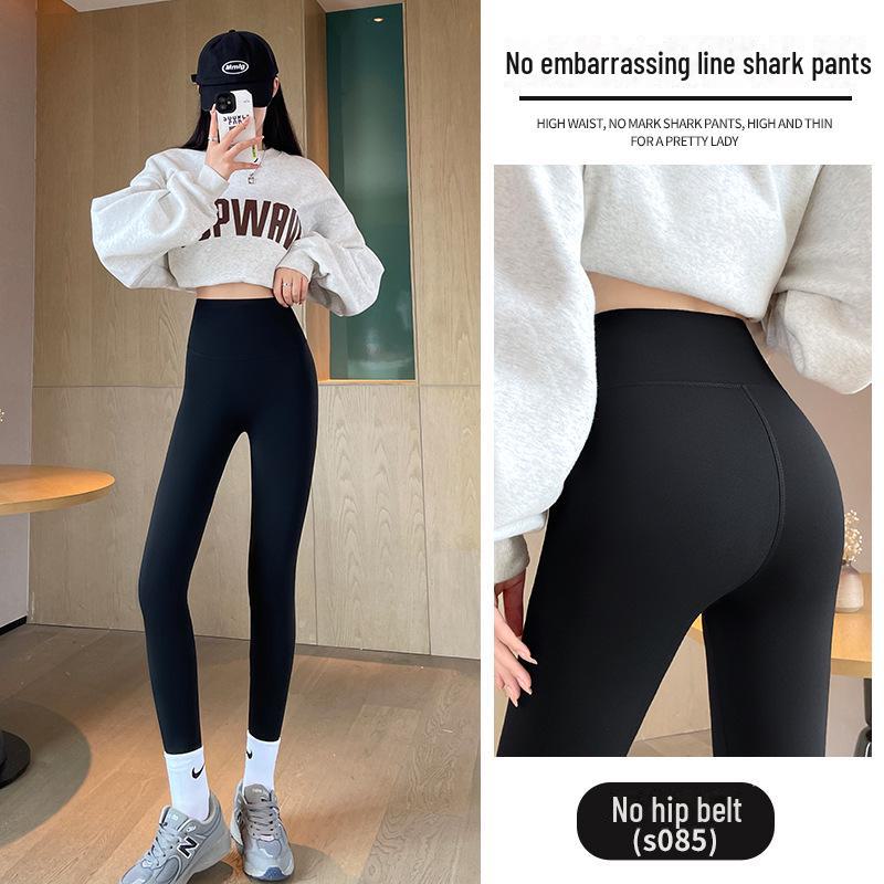 2025 Women's High-Waist Barbie Yoga Shark Pants: Slimming, Tight-Fit Velvet Leggings for Autumn & Winter