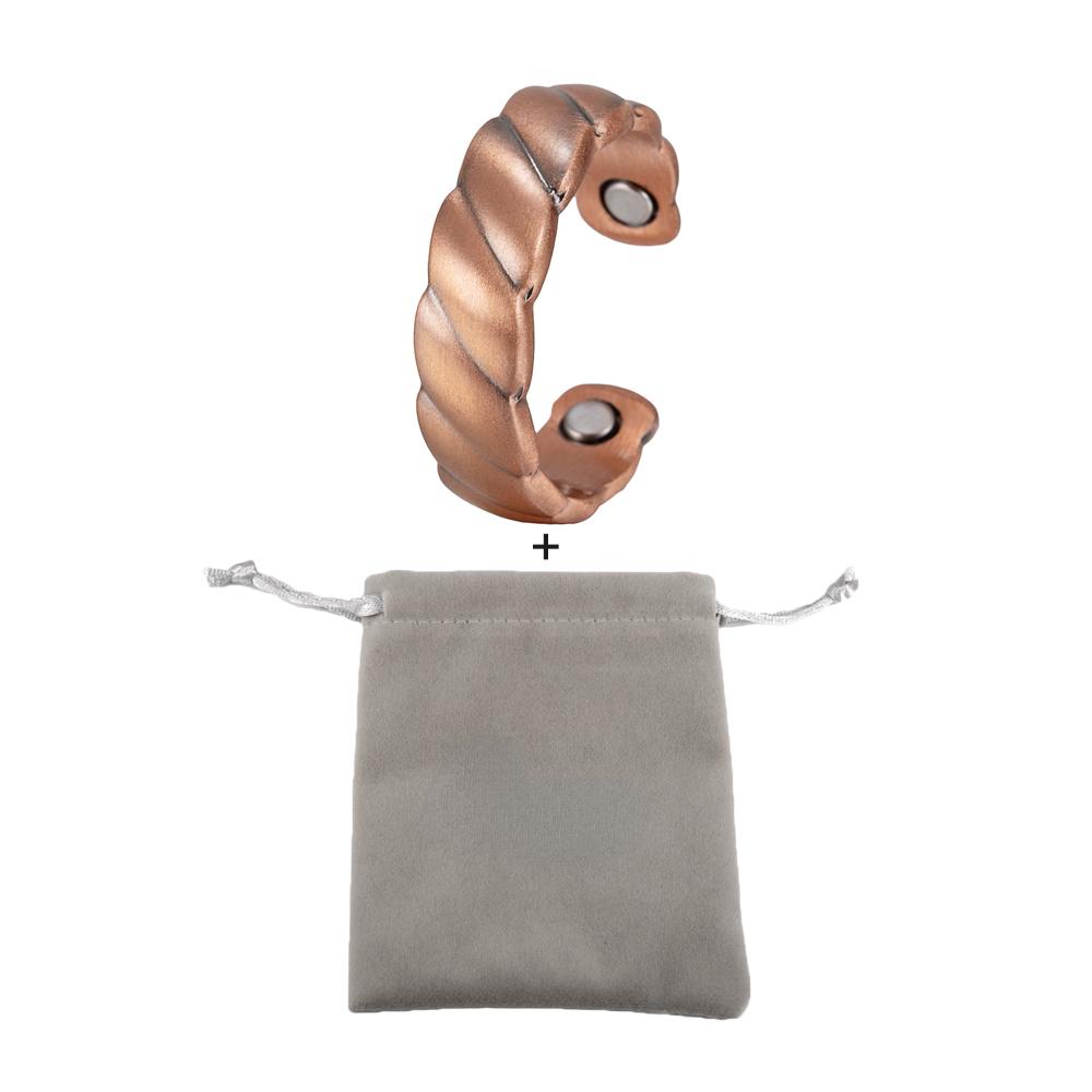 Ikuinen витое медное магнитное кольцо мужское регулируемое открытое кольцо-манжета кольцо из чистой меди на палец