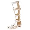 Women Knee High Boots Low Heels Cutout Summer Boots Ladies Gladiator Sandals