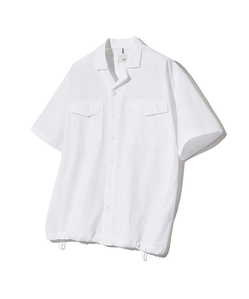 DIAMOND LAYLA [Cool Cotton] 3-Stitch Open Collar Cotton 1/2 Shirt S135 White