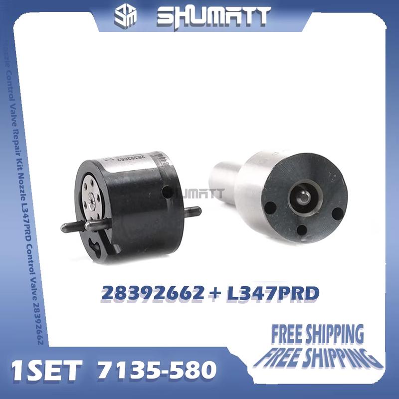 7135-580 Common Rail Injector Nozzle Control Valve Repair Kit Nozzle L347PRD Control Valve 28392662 For Injector 28348371 EMBR00