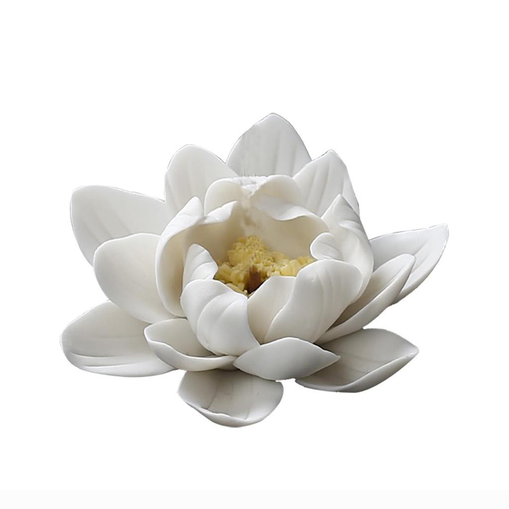 Lanito Ceramic Incense Burner with Lotus Flower Design, Stylish Incense Burner for Buddhist Altars, Relaxation, Meditation, Sleep, Study, Zen, Yoga,