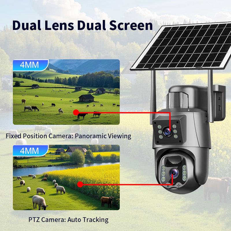 8MP 4G Ultra HD Dual Lens Solar Wireless Outdoor Security Camera