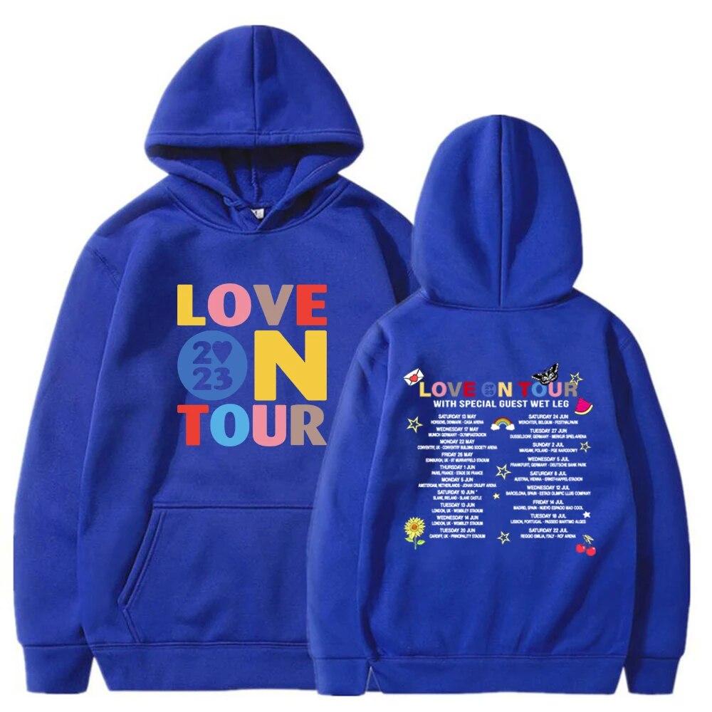 Толстовка Love on Tour 2023 HS Concert Толстовка с капюшоном Music Lover Эстетические пуловеры Унисекс Толстовки с рисунком Love on Tour Мерч Унисекс