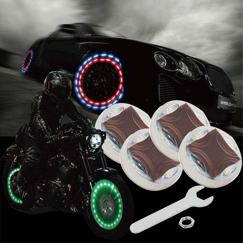 Liberator Plus 4 Pcs Car Wheel Lights Solar Energy Motorcycle Motorcycle Tire Valve Cap LED Strobe Flash Light Lamp