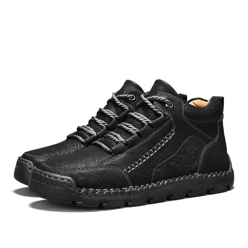 Осенне-зимняя обувь больших размеров, ретро ботинки с высоким верхом, мужские кожаные ботинки, модные мужские ботильоны средней высоты