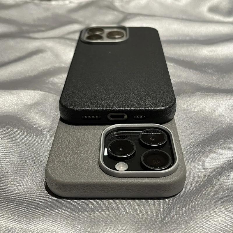Роскошный чехол из матовой кожи для iPhone 17 16 15 14 Plus 16E 13 12 11 Pro Max X XS Max XR 7 8 SE2 Защитный противоударный чехол