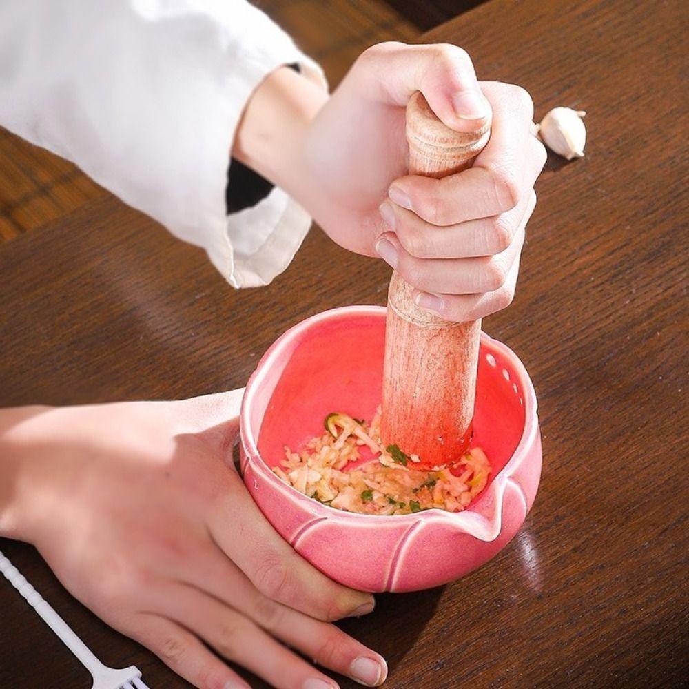 Multi-Purpose Design Food Grinder Tool Ceramic Material Garlic Grinding Bowl  Home Cooking