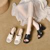 Fish Mouth Sandals Women's Summer New Thick Heel Cross Sandals Two High Open-toed Women's Fashion Shoes